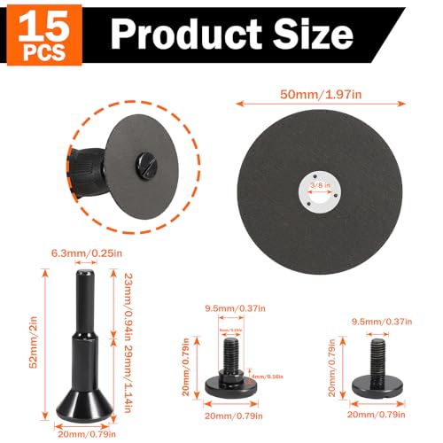 15 Pack 2 Inch Die Grinder Cut Off Wheel,3/8in Hole