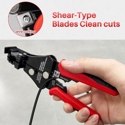 GKG Automatic Wire Stripper, 3 In 1 Adjustable Stripper/Cutter/Crimping Tool, Heavy Duty Automatic Electrical Wire Strippers for 8-20 AWG Solid and 10-22 AWG Stranded