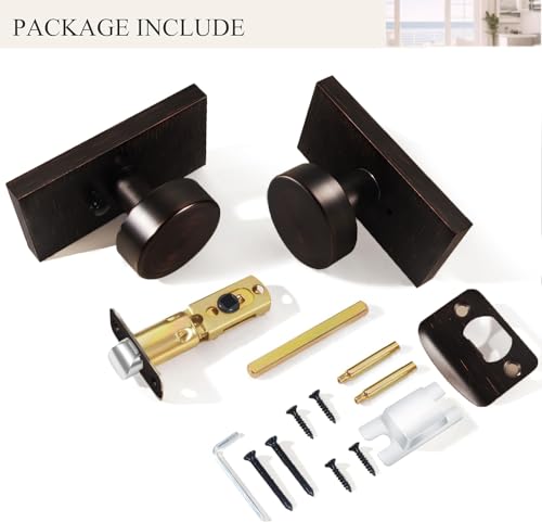 Oil Rubbed Bronze Door Knobs Privacy Door Knobs Interior with Lock - color: Oil Rubbed Bronze