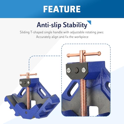 DASBET Cast Iron Welders Angle Clamp - Heavy Duty Two Axis Welding Clamp