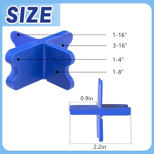 8 Pcs ABS Deck Spacer Tool, 4 Thicknesses Blue Deck Board Spacers - color: Blue-8