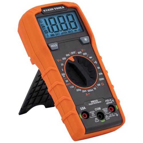 Klein Tools MM325 Multimeter, Digital Manual-Ranging 600V AC/DC Voltage Tester, Tests Batteries, Current, Resistance, Diodes, and Continuity - size: Manual-Ranging