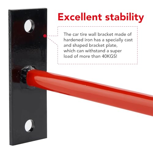 Sinoer 10 Inch Wall Mount Steel Tire Hooks, 4 Pack Red - color: 4 Pack – Red