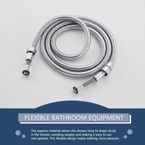 Angle Simple Replacement Shower Hose 79", Extension Hose 1/2" IPS, Chrome - color: Chrome, size: 79 Inch