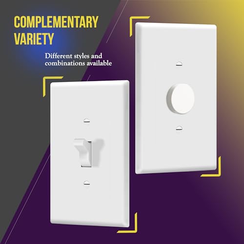 ENERLITES Toggle Light Switch Wall Plate, Jumbo Switch Cover, Oversized 1-Gang 5.5" x 3.5", Unbreakable Polycarbonate Thermoplastic, 8811O-W, White - color: White, size: Over-Size