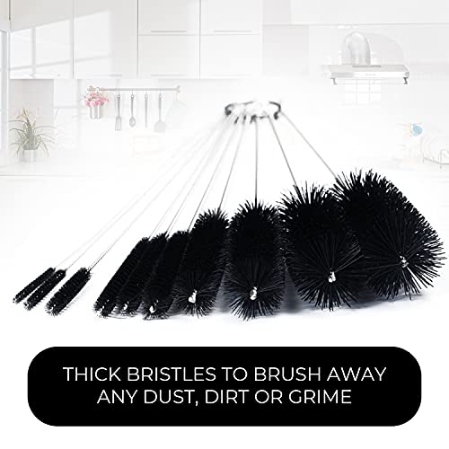 10" Extra Long Tube Brush Set - Small 5 Pack - Pink - color: Pink, size: Small 5 Pack (2mm 3mm 4mm 5mm 6mm)