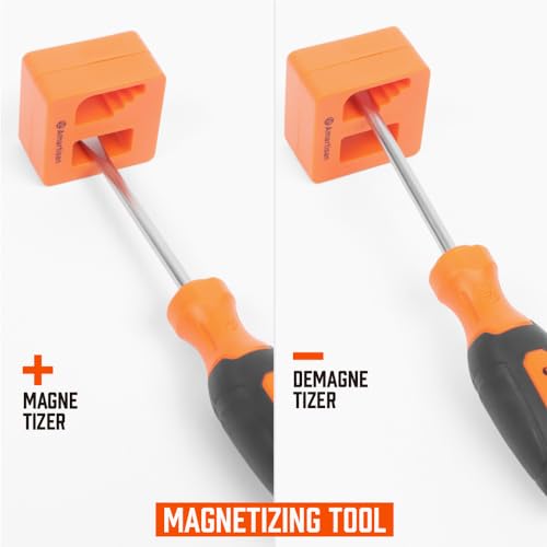 Amartisan 175-piece Magnetic Screwdrivers Set Plastic Racking, DIY Tools Set Tools for Men Tools Gift, Includs Precision screwdriver, Magnetizer, Key Set, Nut Driver and Bit Set - style: 175-piece Screwdrivers Set