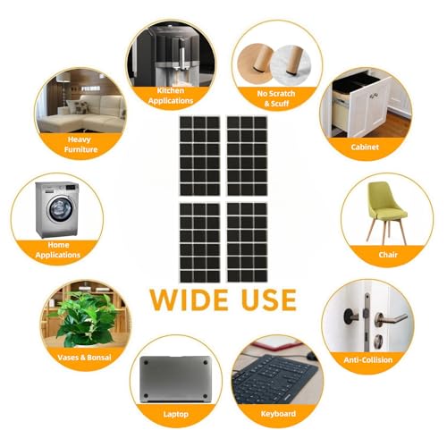 Furnigear Non Slip Furniture Pads - Self Adhesive Rubber Anti Skid Pads Grippers Rubber Chair Feet Furniture Pads for Hardwood Floors -Protectors for Furniture Table Legs Anti Slip 108 Pcs 1" Square - size: 1" Square 108pcs