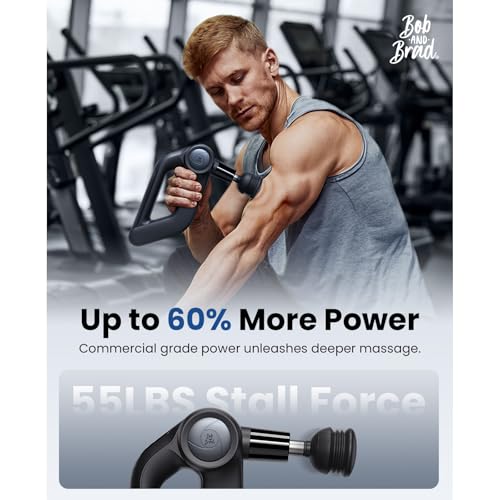 BOB AND BRAD D5 Pro Massage Gun with 13mm Amplitude, FSA-HSA Eligible, Professional Deep Tissue Percussion Massage Gun, Ergonomic D-Handle for Effortless Muscle Pain Relief, Birthday Gift for Men - color: Black