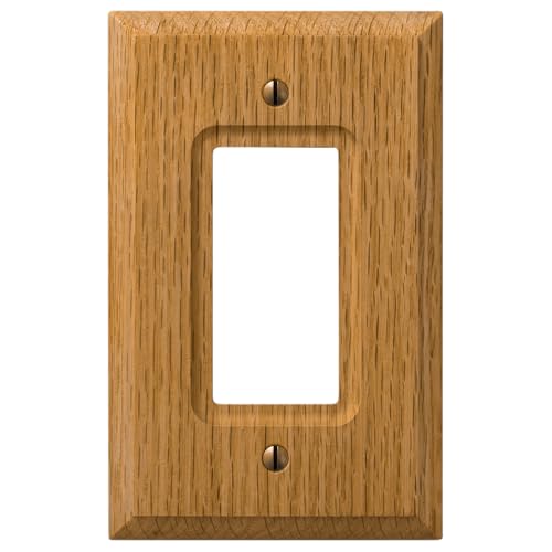 AMERELLE 4025R Carson Single Rocker Stained Wood Wall Plate in Light Oak - size: Single Rocker