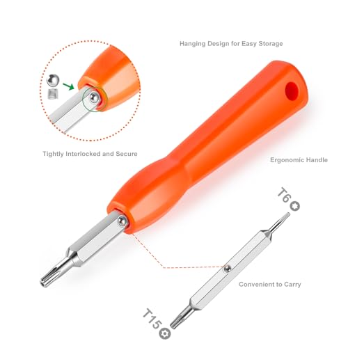 Video Doorbell Screwdriver, Double-Ended T6 T15 Screw Driver Tool for Camera Video Doorbell Replacement, Battery Change, Wifi Password Reset