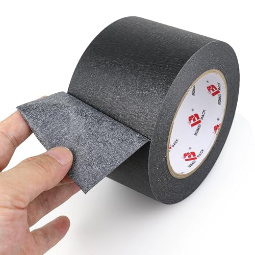 BOMEI PACK Wide Painters Tape 3 Inch,Wide Black Masking Tape, 55 yds Length, Multi-Surface Adhesive Painting Tape 21-Day Clean Removal for Painting, DIY, Arts, Crafts, Labeling - size: 3 inches x 55 Yards