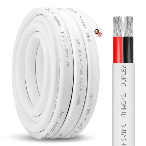 4 Gauge Marine Wire,4/2 Duplex Marine Grade Cable,10FT 4 AWG Wire | Waterproof Oxygen-Free Tinned Copper Stranded Corrosion Resistant Flexible Electrical Cable for Boat/Automotive/RV/Solar - size: 10 ft, style: 4 gauge