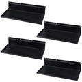 4 Pack 17×8 Inch Metal Slatwall Shelves, Black - style: 4 Pack Black