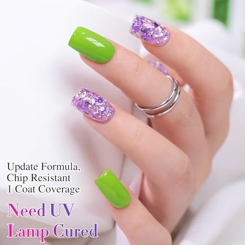 Double Rhythm 15ML Glitter Gel Polish Shimmer Reflective Holographic Color Magnetic for Nail Art Salon DIY at Home (Sparkle Purple-B1217) - color: Sparkle Purple