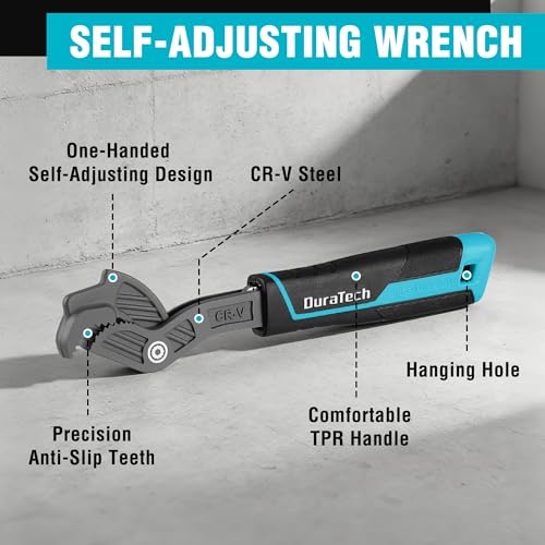 DURATECH 8-Inch Self-Adjusting Wrench, Multifunctional Self-Locking Wrench - size: 8"