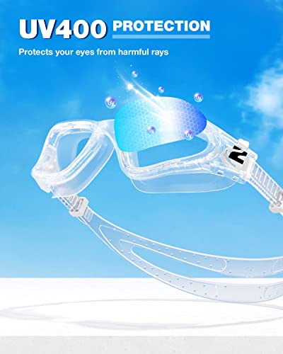 ZIONOR Swim Goggles, G1 SE Swimming Goggles Anti-Fog for Adult Men Women - color: A1-clear Lens Clear Frame