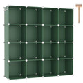 C&AHOME 16 Cube Storage Organizer Cube Shelf Units Storage Cubes, Green - color: Green