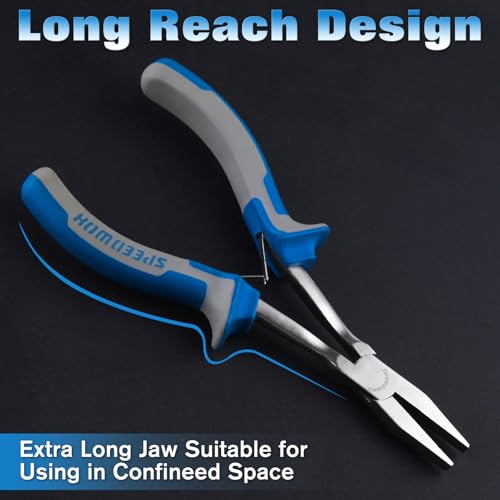 SPEEDWOX 6 Inches Long Reach Flat Nose Pliers Smooth Jaws Duckbill Pliers - style: Flat Nose Pliers