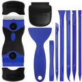 Tallew 9 Pcs Plastic Scraper Set Paint Tool Non Scratch Putty, Dark Blue - color: Dark Blue