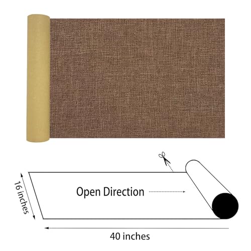 Linen Repair Patch Large 16X40 Inches Self-Adhesive Linen Fabric Patch for Furniture and Sofa, Couch Fabric Patch (Brown, 16X40) - color: Brown
