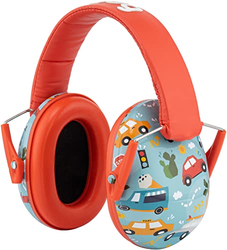 Snug Kids Earmuffs – Noise Reduction for Toddlers & Children – Adjustable, Lightweight, Foldable, Soft & Comfortable - color: Cars