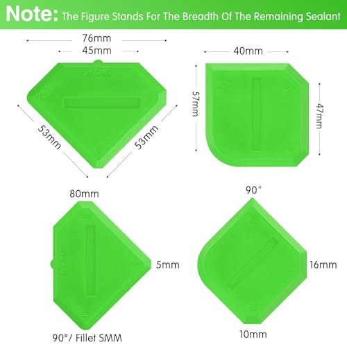 Outus 2 Pcs Caulking Tool Silicone Grout Scraper for Sealing, Light Green - color: Light Green