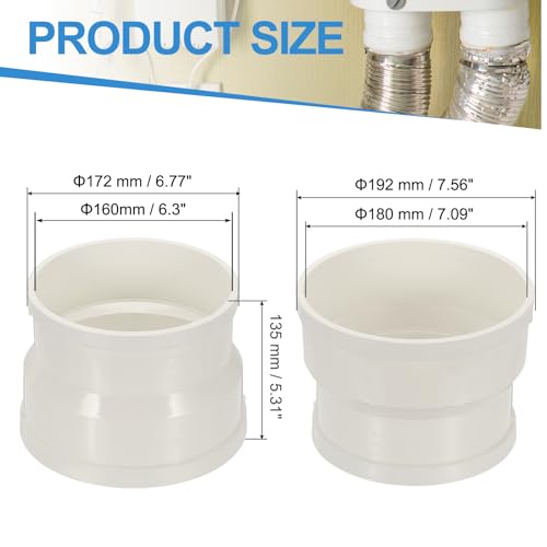 PATIKIL 180mm to 160mm Duct Reducer PVC Pipe Increaser Adapter Airflow Tube - size: 180mm to 160mm
