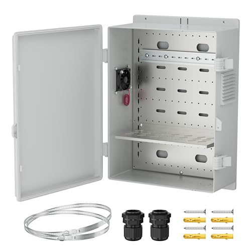 Joinfworld Vented Outdoor Enclosure Box 18.1x12.6x6.4 White - size: 18.1"x12.6"x6.4" Non-Slip Buckle