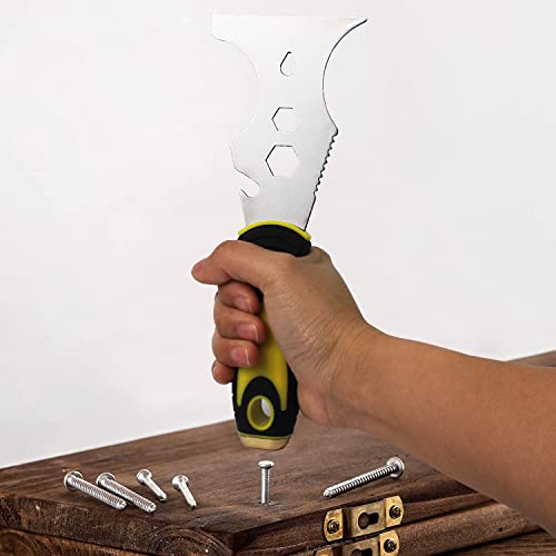 Multi-Painter's Stainless Steel Tool Spealloy Paint Scraper, Taping knife,3 in. Putty knife 15-in-1 Paint Scraper Hammer Head Soft Grip Handle Fixed Multi-Tool for Wood, Wallpaper Grout - size: 3"