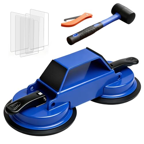 Floor Gap Fixer Tool for Laminate & Vinyl Plank Flooring, Heavy Duty Suction Puller for Floor Gap Repair, Floating Floor Installation Tool with 6 Adhesive Pads & Cleaning Blade
