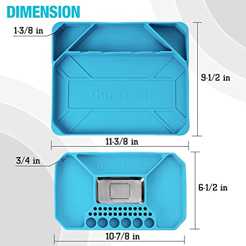 DURATECH 2-Piece Silicone Tool Tray, Magnetic Tool Organizer
