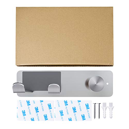 FLE Adhesive Hair Dryer Holder Blow Dryer Wall Mount Bathroom Rack Silver - color: Silver