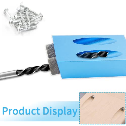 Bonsicoky 8 Pcs Pocket Hole Jig Kit, 15 Degree Woodworking Inclined - size: 8 Pcs Set
