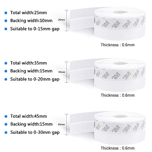 TAROSE Weather Stripping Door Seal, 16 Feet Long White (Width 35mm) - color: White, size: 35 mm, 16.5ft