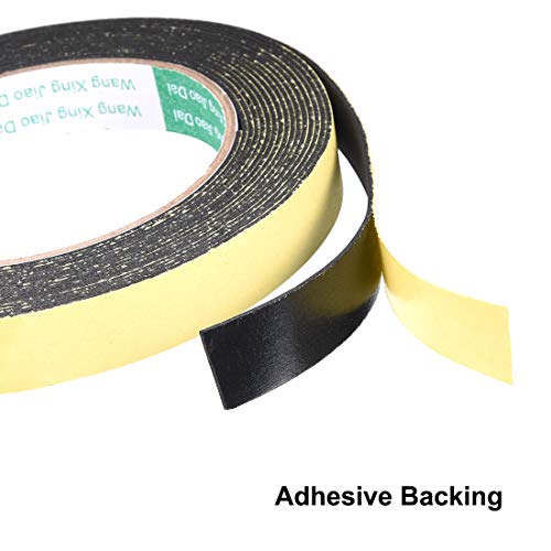 uxcell Sealing Foam Tape 15mm Wide 1mm Thick 5m/16.4ft Long, Self Adhesive Weather Strip for Window Door Insulation, Pack of 2 - size: 15mmx1mmx5m