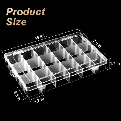 Mauproy 18 Grids Large Plastic Organizer Box with Adjustable Dividers - style: Large 18 Grids