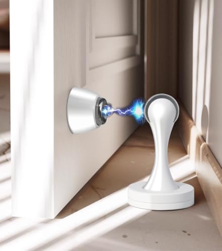 Solid Mental Magnetic Door Stop, Wall Mounted, White - color: 1PC White