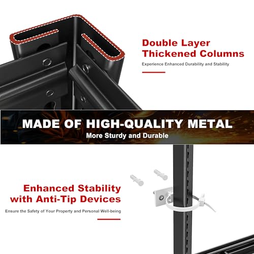 REIBII Heavy Duty Garage Shelving,6 Tier Storage Shelves for Shop - size: 6-Tier,55" W x 26" D x 84" H
