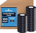 TAPEWELL Black Electric Tape Professional Grade, 3/4 inch x 66ft - 100 Pack - size: Pack of 100