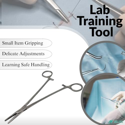 Mayo Hegar Needle Holder Driver with Cross Serrated Jaws Made of Stainless Steel Comes in Multi Position Locking Mechanism Clamping Pliers (8 Inch) - size: 8 Inch