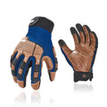 Vgo...…1Pair Leather Heavy Duty Work Gloves,Mechanics Gloves,Impact Resistant, Anti-Vibration, Water-repellent (CA7725) - color: 1 Pair - Blue, size: Medium (Pack of 1)