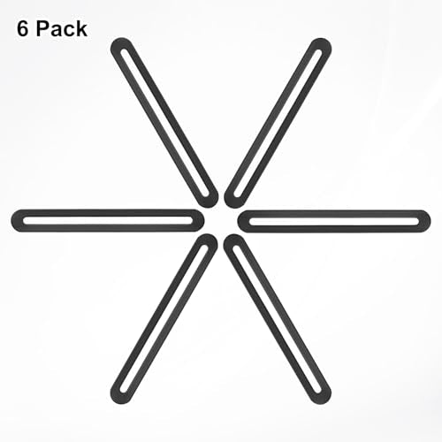 M METERXITY 6-Pack Flat Mending Plate Support 6.1x0.75in, Black - color: Black, size: 155 x 19mm