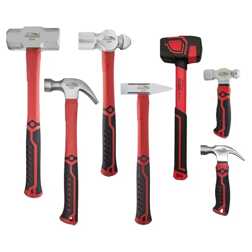 7-Piece Hammer Set, Claw, Ball Peen, Sledge and Rubber Mallet - color: Hammer Set 7 Pcs