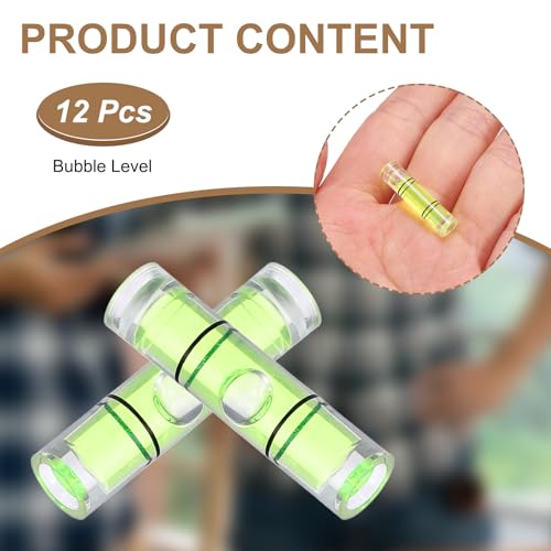 HARFINGTON 12pcs Mini Cylindrical Bubble Spirit Level Vials 6x24mm - size: 6x24mm