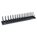OEMTOOLS 22210 1/2" Metric Socket Organizer, 1/2 Socket Holder for Deep and Shallow Sockets, Labeled Posts, Dual Rail, Holds 10 mm to 27 mm - size: 1/2"