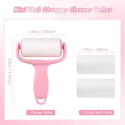 Mini Nail Stamper Cleaner Roller Kit with 2 Refills - color: #1 mini