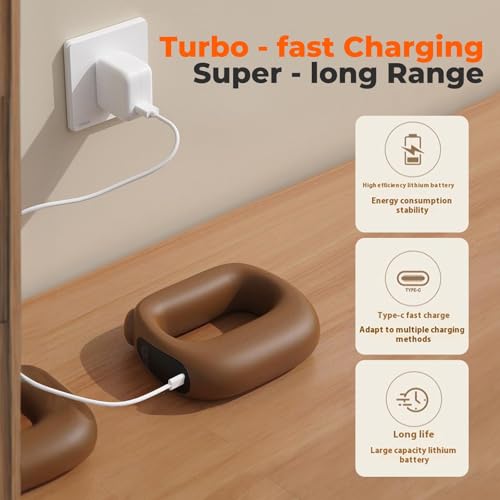 Deep Tissue Percussion Muscle Massage Gun: with Heat, Adjustable Intensity and Speed, Super Quiet, USB-C Rechargeable, Portable, Pain Relief for Athletes and Everyone, Ideal Gift（Brown） - color: Brown