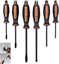 HORUSDY 6-Pieces Magnetic Screwdriver Set, 3 Phillips and 3 Flat Head Tips Screwdriver for Fastening, Chiselling and Loosening Seized Screws (New Screwdriver Set) - style: 6-Pieces Magnetic Screwdriver Set