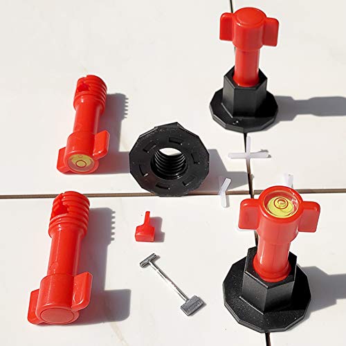 Upgraded Tile Leveling System Kit Reusable Tile Leveler Spacers with Replaceable Steel Needle Flat Ceramic Tile Adjusters Floor Wall Construction Tools - color: Upgraded Tile Levele